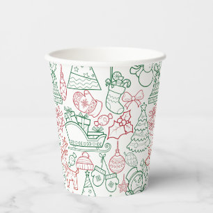 Christmas Ornaments Pattern 02 Paper Cups