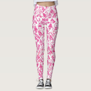 Christmas ornaments pattern.pink.07 leggings