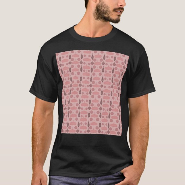 Christmas Ornaments Pattern Pink T-Shirt (Front)
