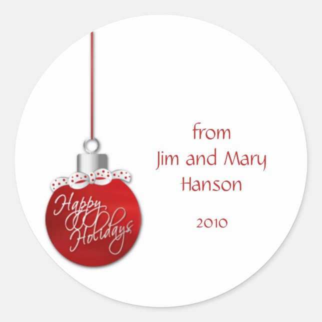 Christmas Ornaments Personalised Christmas Sticker (Front)