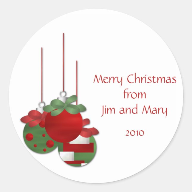 Christmas Ornaments Personalised Christmas Sticker (Front)