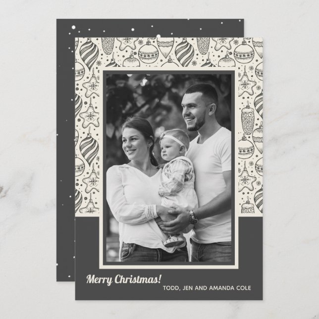 Christmas Ornaments Photo Holiday Card (Front/Back)