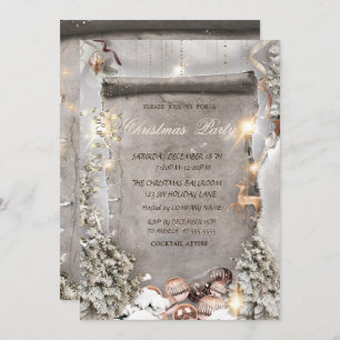 Christmas Ornaments,Pine Tree Christmas Company Invitation