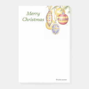Christmas Ornaments Post it Notepads 4 x 6
