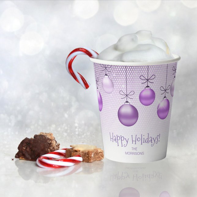 Christmas Ornaments Purple ID251 Paper Cups (Creator Uploaded)