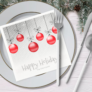 Christmas Ornaments Red ID251 Napkin