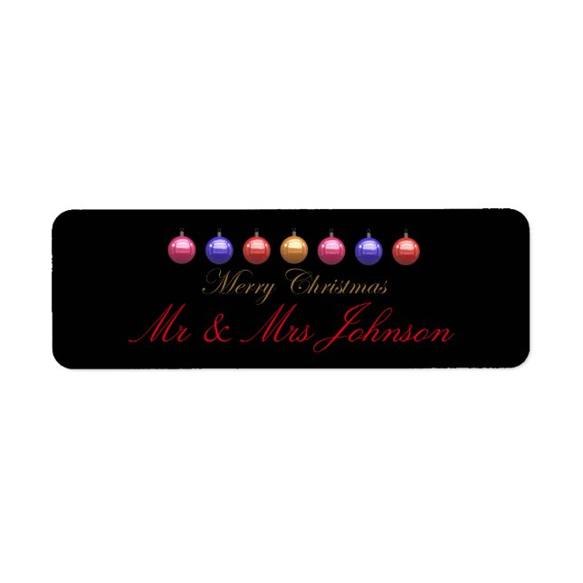 Christmas Ornaments Return Address Label (Front)