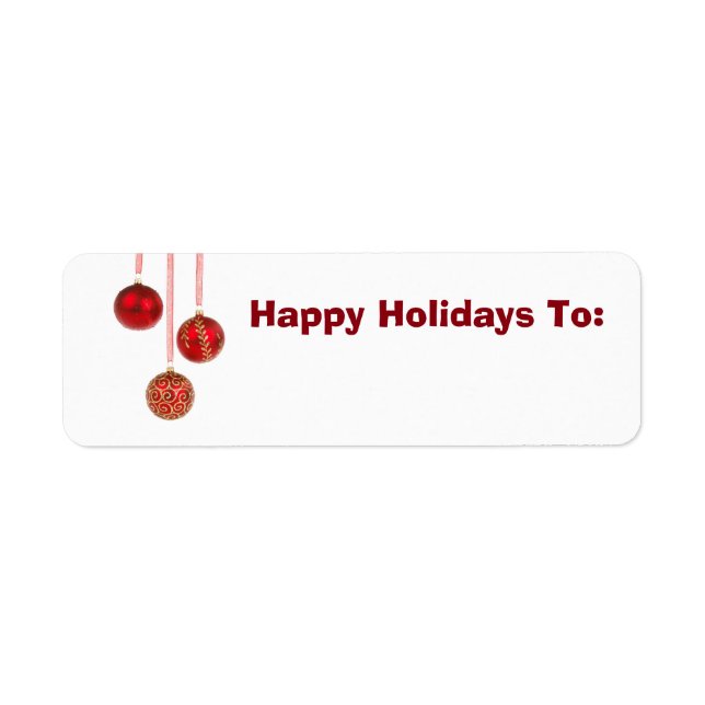 Christmas Ornaments Return Address Label (Front)
