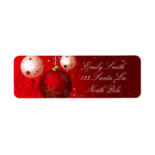 Christmas Ornaments Return Address Label (Front)