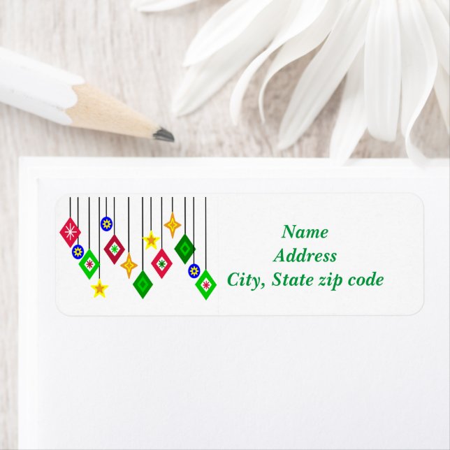 Christmas Ornaments Return Address Label (Insitu)