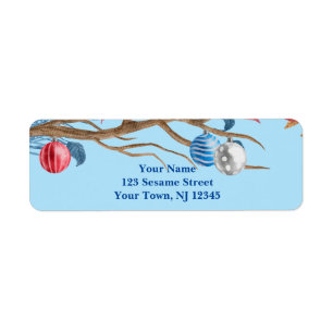 Christmas Ornaments Return Address Labels