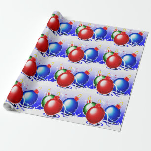 Christmas Ornaments & Ribbon - Wrapping Paper