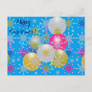 Christmas Ornaments & Snowflakes Holiday Postcard