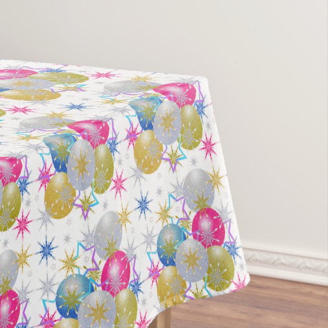 Christmas Ornaments & Snowflakes Tablecloth (In Situ)