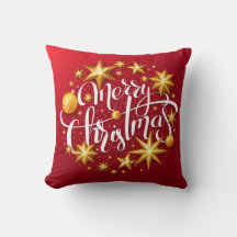 Christmas Ornaments Sparking Star Typography Red