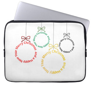 Christmas Ornaments Text Design Laptop Sleeve