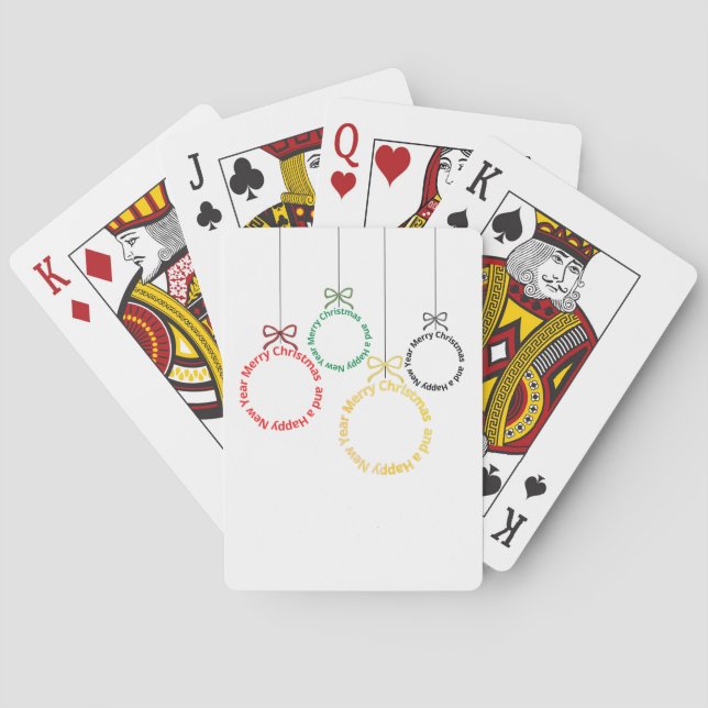 Christmas Ornaments Text Design Playing Cards (Back)