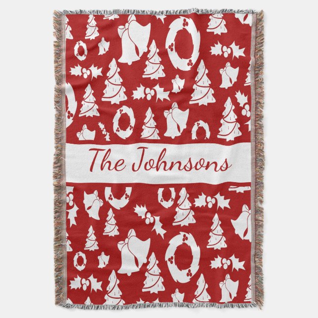Christmas Ornaments Throw Blanket (Front Vertical)