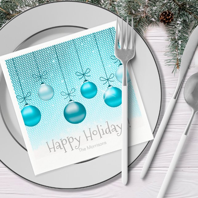 Christmas Ornaments Turquoise ID251  Napkin (Creator Uploaded)