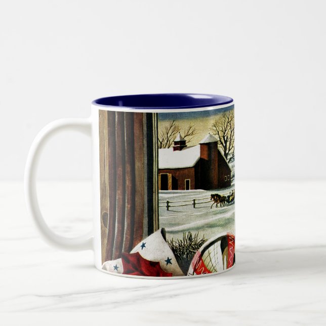 Christmas Ornaments Two-Tone Coffee Mug (Left)