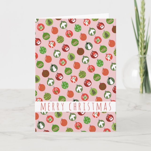 Christmas Ornaments Xmas Balls Charming Holiday Card (Front)