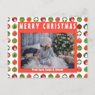Christmas Ornaments Xmas Balls CUSTOM Holiday Postcard