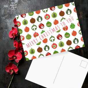 Christmas Ornaments Xmas Balls CUSTOM Holiday Postcard