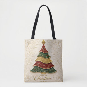 Christmas Ornate Gold Enamel Tree Tote Bag