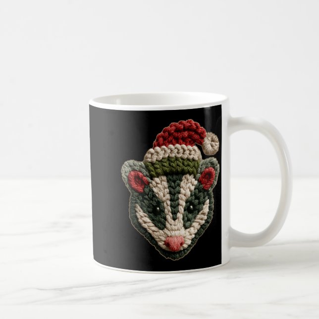 Christmas Ossum Santa Hat Forest Animal Winter Aes Coffee Mug (Right)