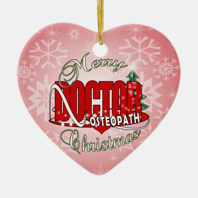 CHRISTMAS OSTEOPATH DOCTOR CERAMIC TREE DECORATION (Front)