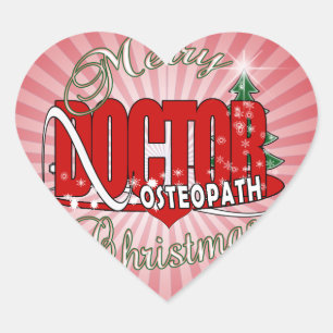 CHRISTMAS OSTEOPATH DOCTOR HEART STICKER