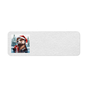 Christmas Otter Address Labels