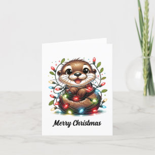 Christmas Otter Christmas Holiday Card
