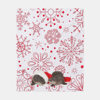 Christmas otter Fleece Blanket, Medium Blanket