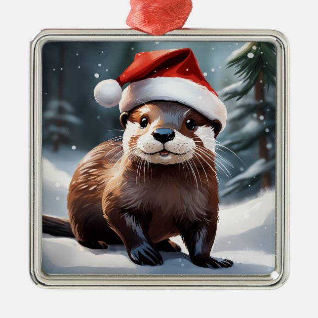 Christmas Otter Ornament (Front)