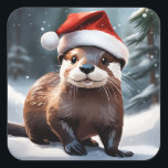 Christmas Otter Stickers<br><div class="desc">christmas otter stickers</div>