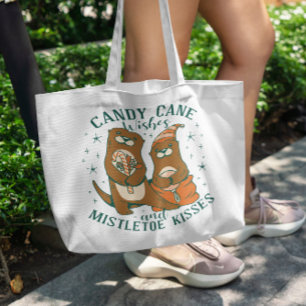 Christmas Otters Quote Tote Bag