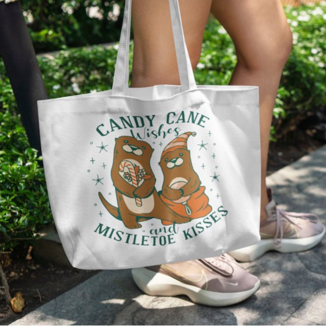 Christmas Otters Quote Tote Bag (Creator Uploaded)