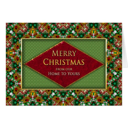 CHRISTMAS - OUR HOME TO YOURS - FAUX JEWELS CARD