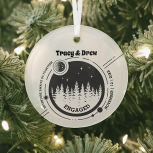Christmas Outdoor Night Star PineCouple Engagement Glass Tree Decoration