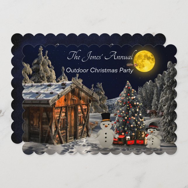 Christmas Outdoor Party Time Invitation (Front/Back)