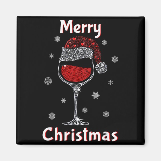 Christmas Outfit Women Wine Gl Funny Christmas  Magnet (Front)