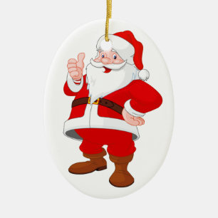 Christmas Oval Ornament/Santa Claus Ceramic Ornament