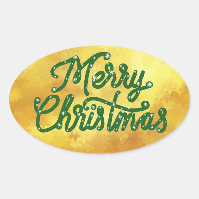 Christmas Oval Sticker (Front)