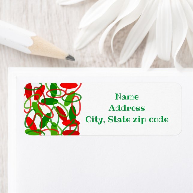 Christmas Ovals  Return Address Label (Insitu)