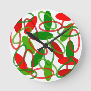 Christmas Ovals  Round Clock
