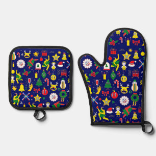 Christmas Oven Mitt and Pot Holders Oven Mitt & Pot Holder Set