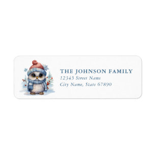 Christmas Owl  Address Labels