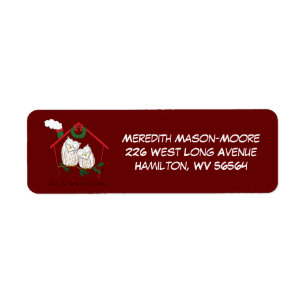 Christmas Owl Be Home Cute Return Address Label