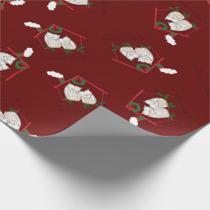 Christmas Owl Be Home Cute Wrapping Paper